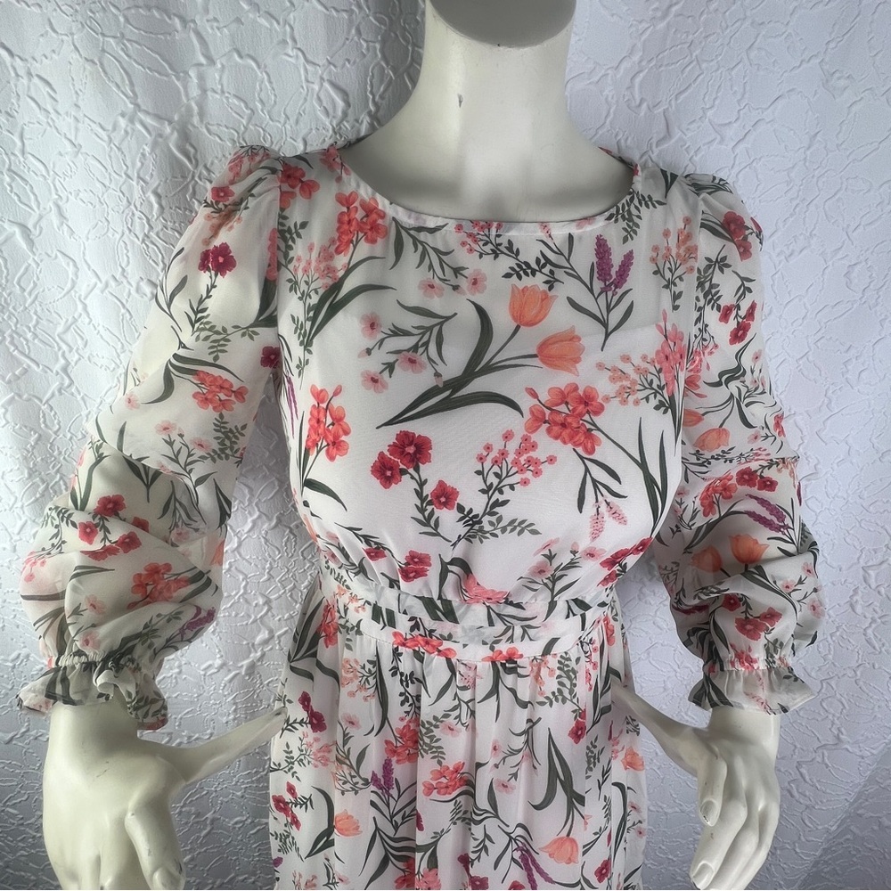 Eliza J Pink and White Floral Dress - Picture 6 of 13